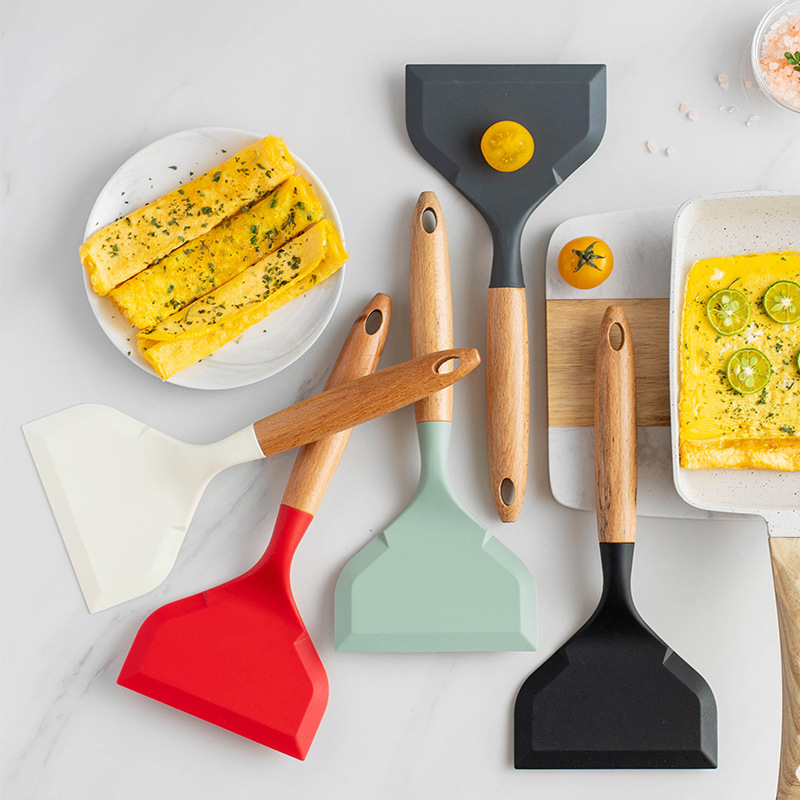 Okonomiyaki Spatula - Gıda Sınıfı Silikon Pişirme Gereçleri Tamagoyaki