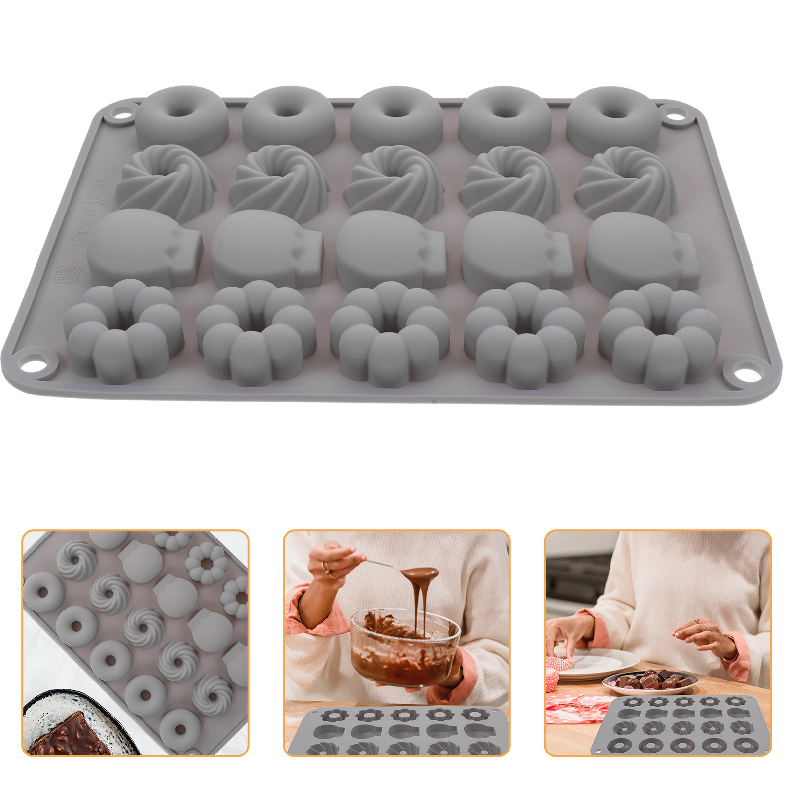 Donut Mold Silicone - Çikolata Donut Kalıbı Silikon Mini Pastacılık